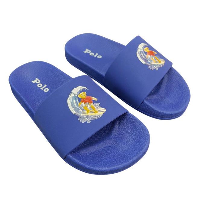 Dark Blue "Lennon" Bear Sliders