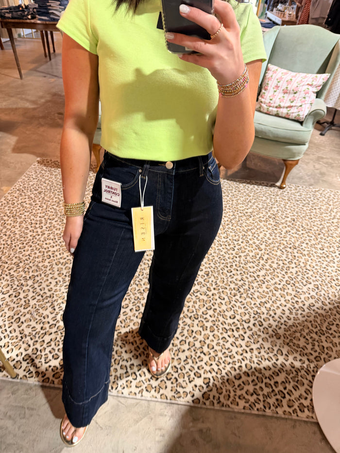 Dark Dressy Detailed Jean