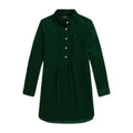 Dark Green Pintucked Corduroy Dress
