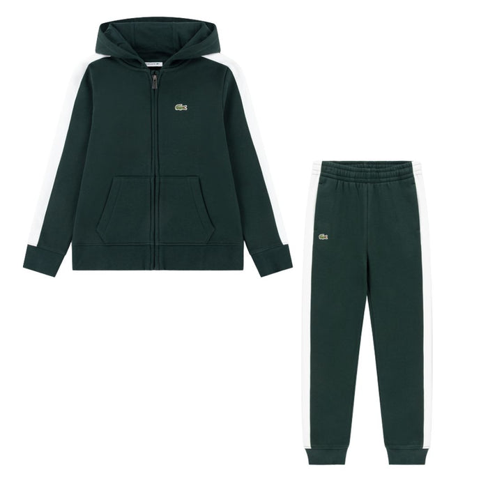 Dark Green & White Stripe Hoodie Tracksuit