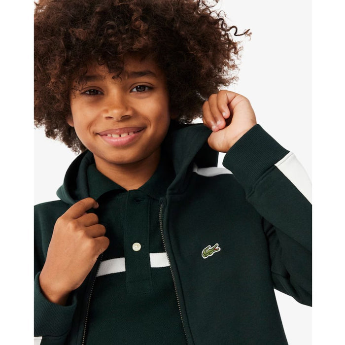 Dark Green & White Stripe Hoodie Tracksuit