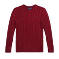 Dark Red Cable Knit Jumper
