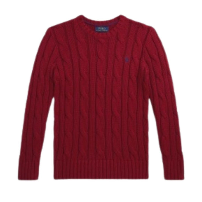 Dark Red Cable Knit Jumper