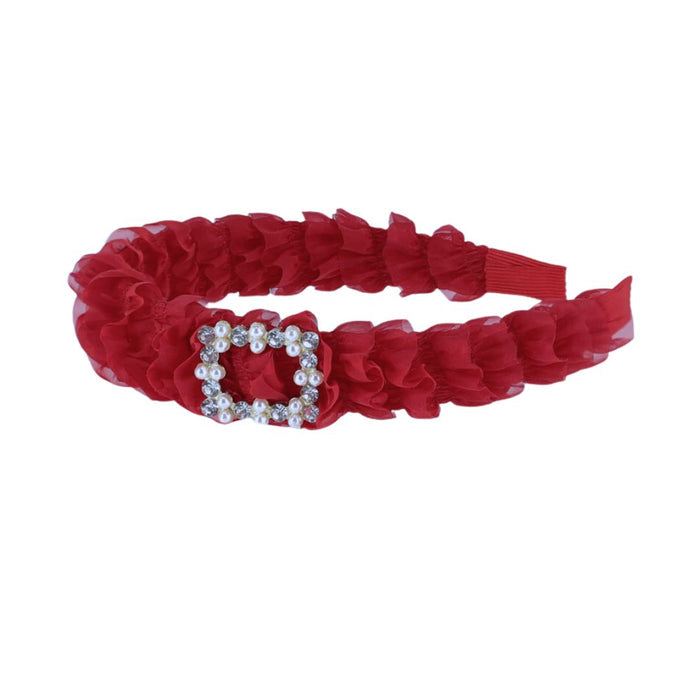 Dark Red Ruffle 'Rae' Headband