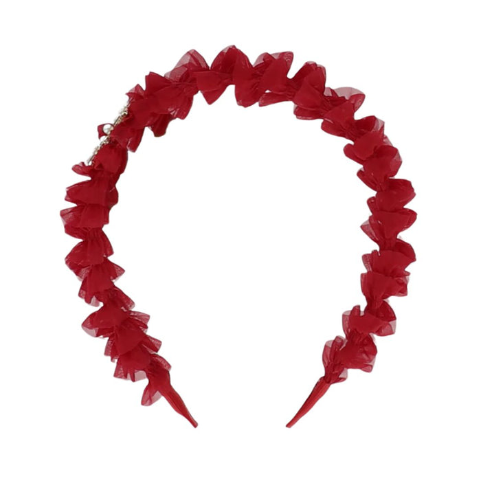 Dark Red Ruffle 'Rae' Headband
