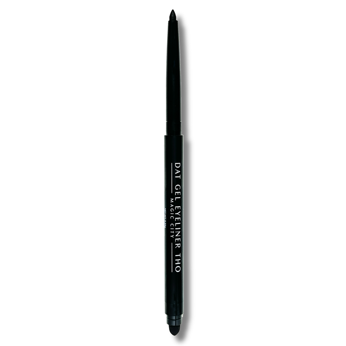 Dat Gel Eyeliner in Magic City - Black Waterproof Gel Eyeliner | Product displayed and application sponge | Pinky B Beauty
