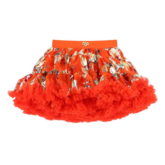 Deep Orange Foil Print Tutu Set