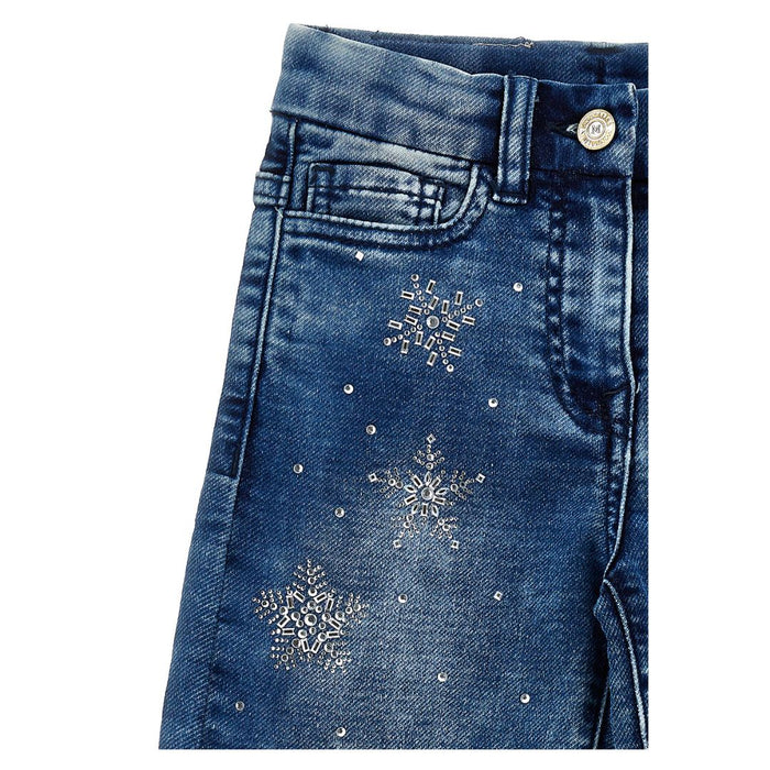 Denim 'Elsa' Snowflake Rhinestone Jeans
