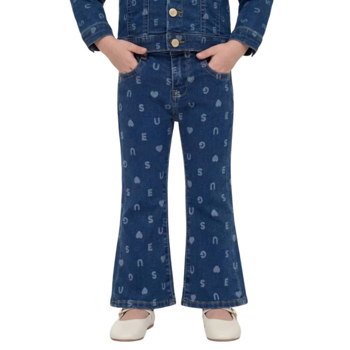 Denim Logo Flared Jeans