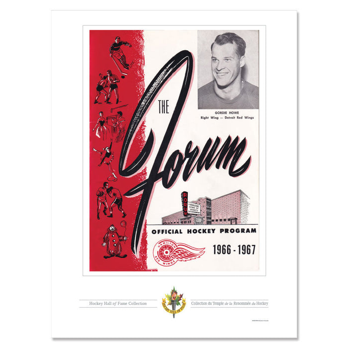Detroit Red Wings Program Cover Replica Print - Gordie Howe 1966