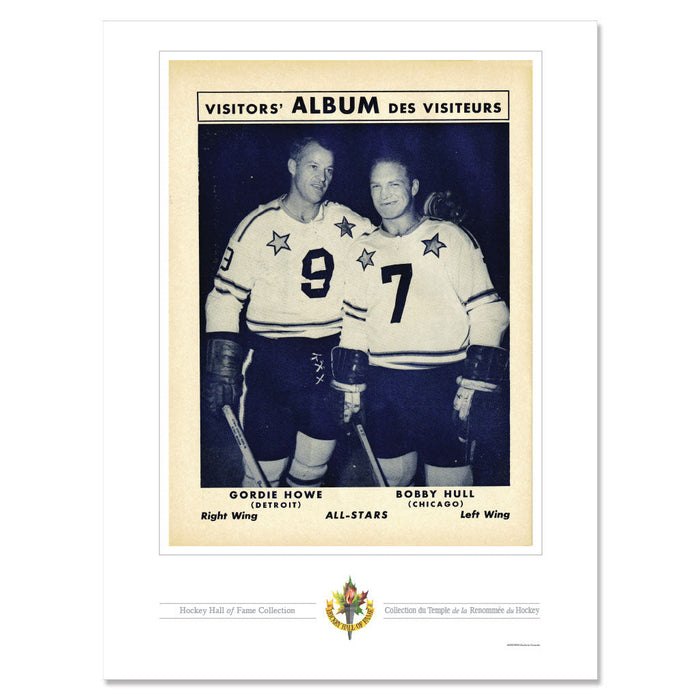 Detroit Red Wings Program Cover Replica Print - Gordie Howe & Bobby Hull Visitors Album