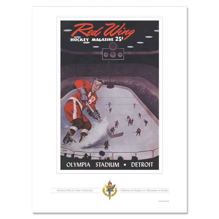 Detroit Red Wings Program Cover Replica Print - Red Wing Magazine Olympia Stadium Rink Shot