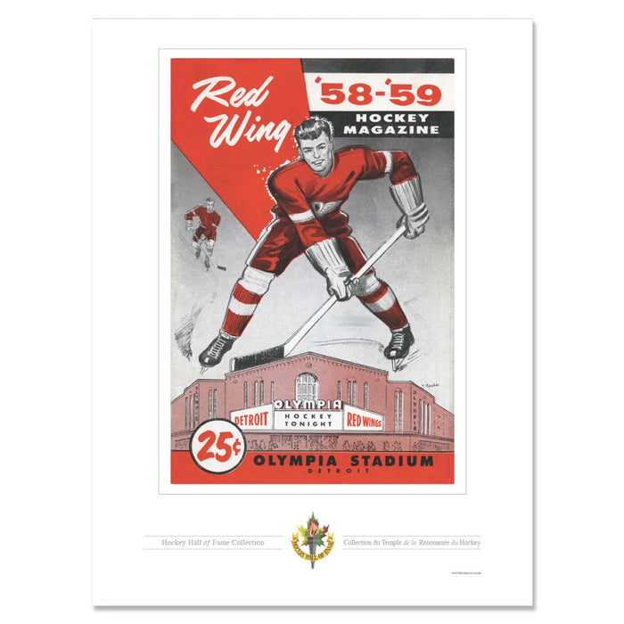 Detroit Red Wings Program Cover Replica Print - Red Wing Magazine Olympia Stadium Player Rink