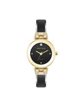 Anne Klein Gold-Tone/Black Diamond Accent Bangle Watch
