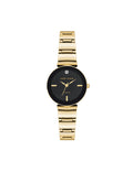 Anne Klein Gold-Tone/Black Diamond Accented Bracelet Watch