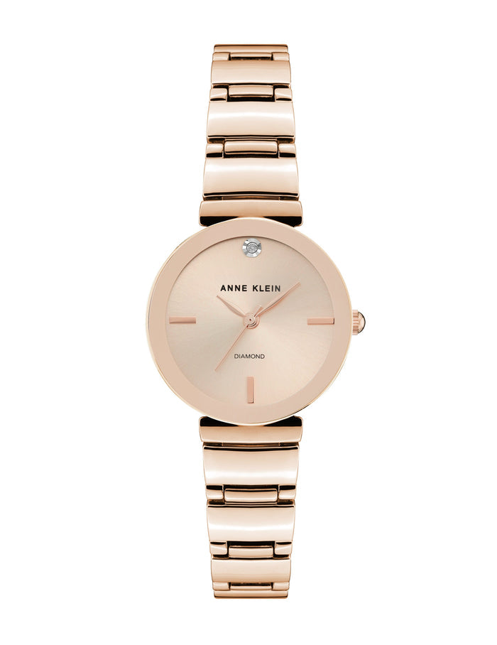 Anne Klein Rose-Tone Diamond Accented Classic Bracelet Watch
