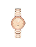 Anne Klein Rose Gold-Tone Diamond Dial Bracelet Watch