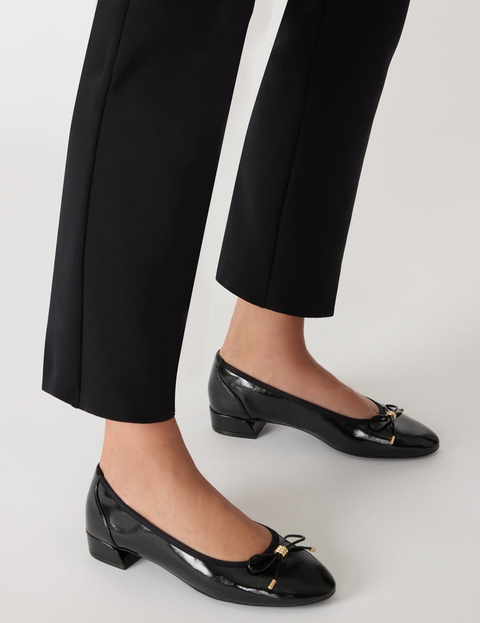 Anne Klein Black Patent Divine Dress Pump with Classic Block Heel