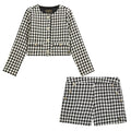 Dog Tooth Blazer & Shorts Set
