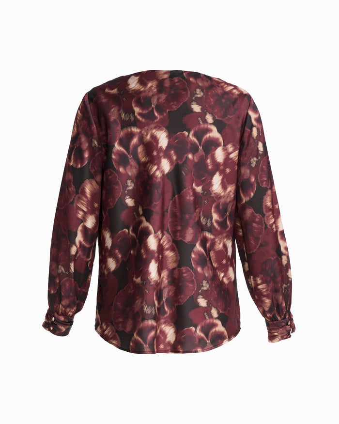 Anne Klein Drape Neck Blouse with Cuffs
