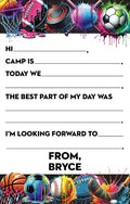Drippy Sports Balls Personalized Fill in Notepad