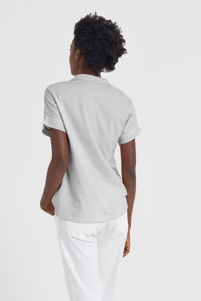 Drop Shoulder Polo Shirt - Marmo - Polos