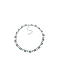 Anne Klein Silver Tone Emerald Cut Crystal & Bar Necklace