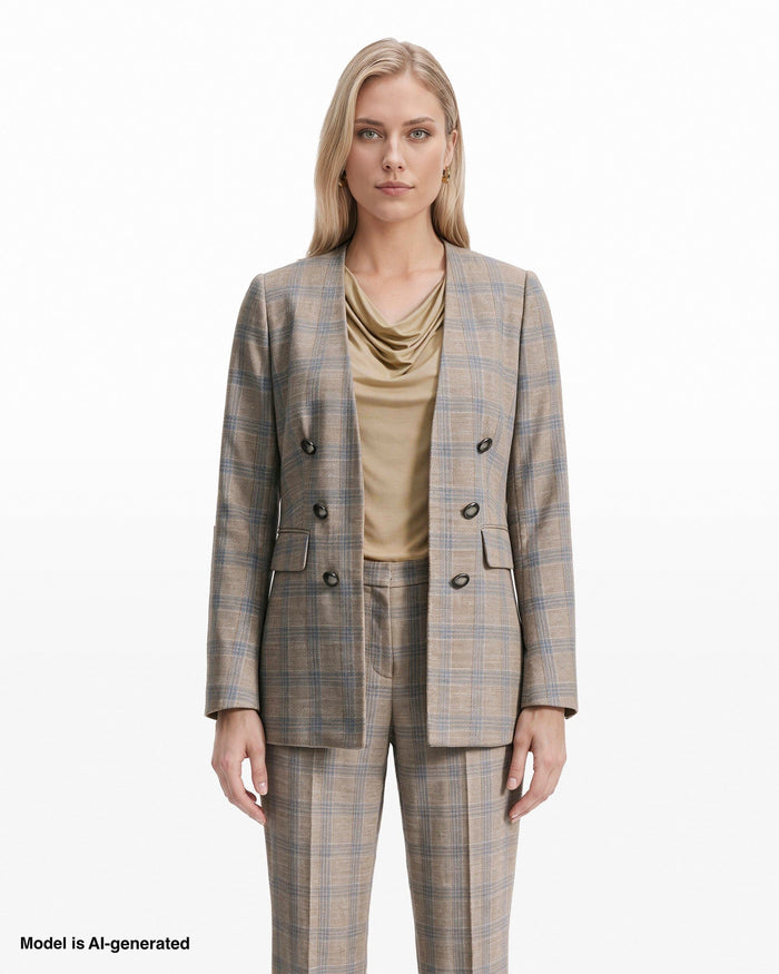 Anne Klein Faux Double-Breasted Jacket with Flap Pockets