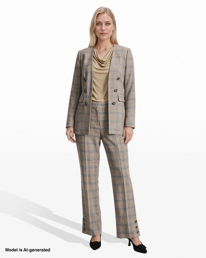 Anne Klein Faux Double-Breasted Jacket with Flap Pockets