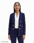 Anne Klein Faux Double Breasted Jacket With Patch Pockets