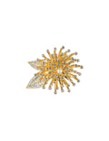 Anne Klein Gold-Tone Faux Pearl And Crystal Flower Brooch