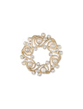 Anne Klein Gold-Tone Faux Pearl Wreath Brooch