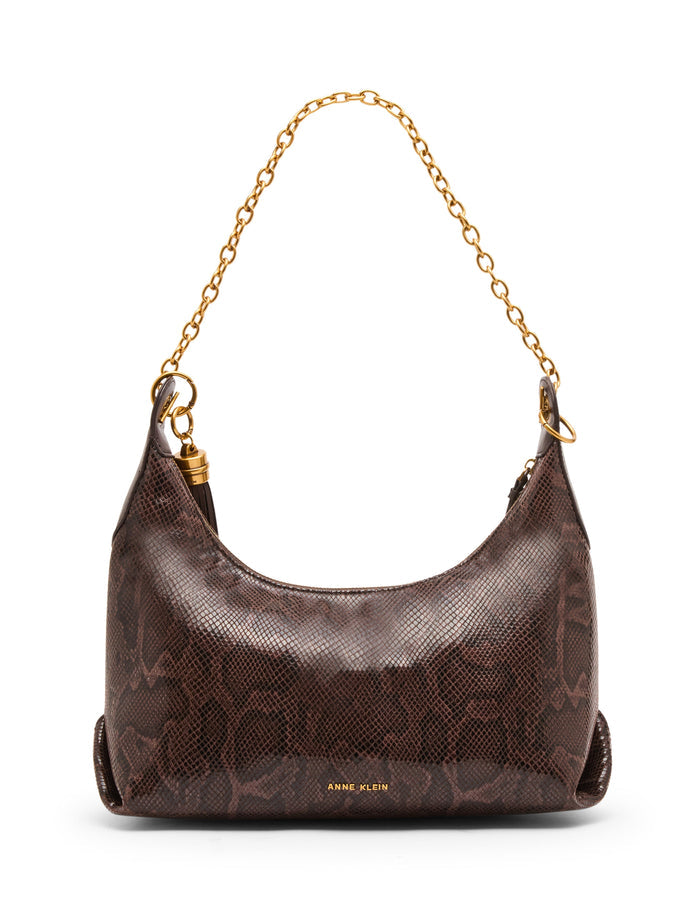 Anne Klein Faux Snake Curved Shoulder Bag