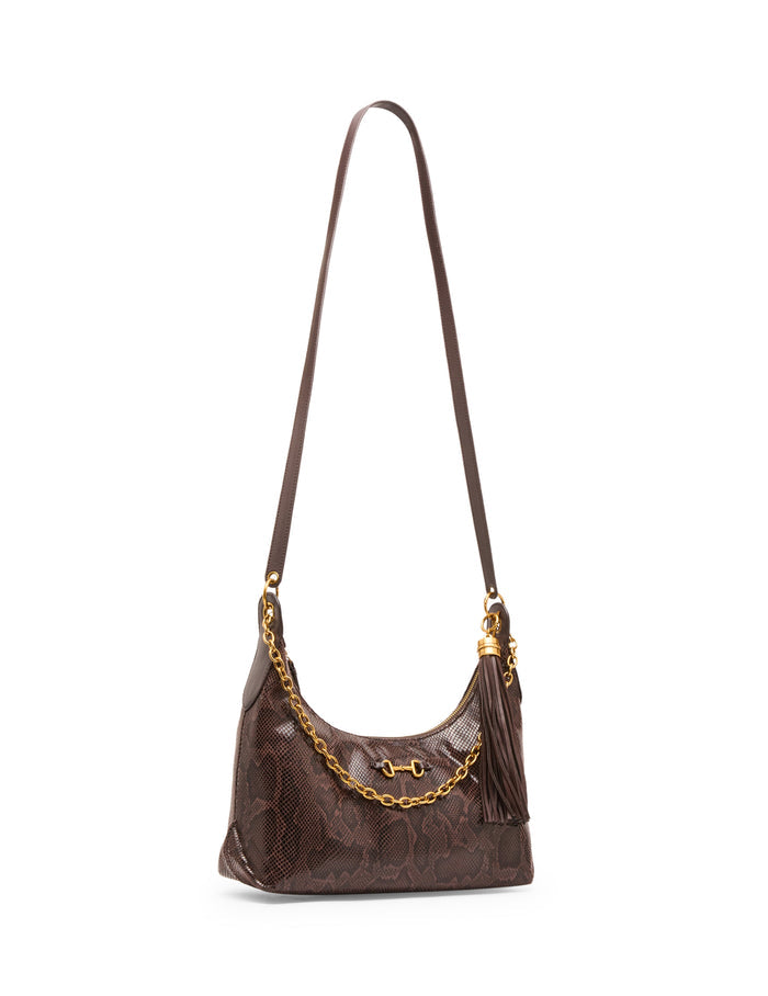 Anne Klein Faux Snake Curved Shoulder Bag