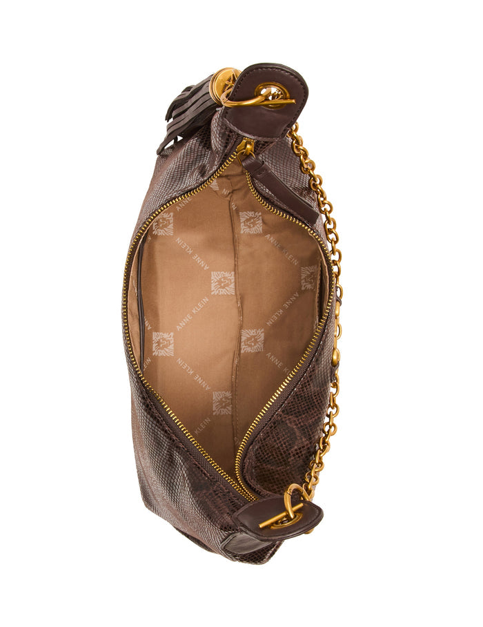 Anne Klein Faux Snake Curved Shoulder Bag
