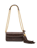 Anne Klein Espresso Multi/Espresso Faux Snake Flap Shoulder Bag