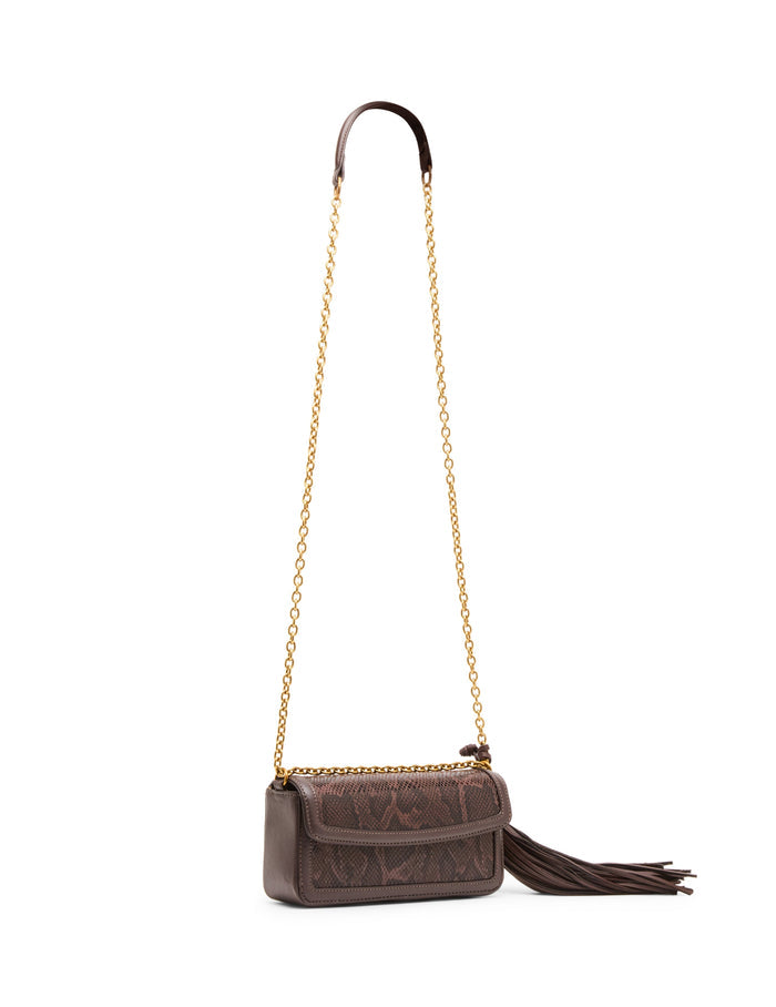 Anne Klein Faux Snake Flap Shoulder Bag