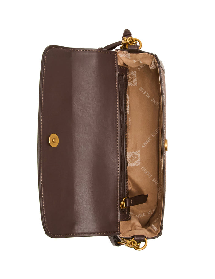 Anne Klein Faux Snake Flap Shoulder Bag