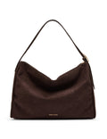 Anne Klein Espresso/Espresso Faux Suede Crocodile Embossed Slouch Bag