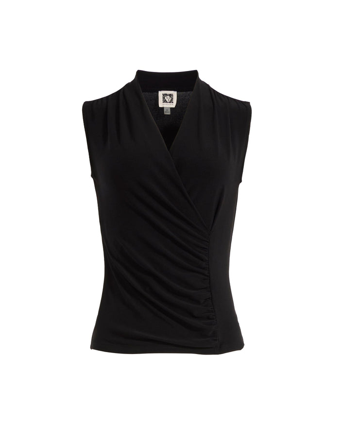 Anne Klein ANNE BLACK Faux Wrap Top