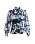 Anne Klein DUTCH BLUE MULTI Faux Wrap V-Neck Top