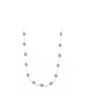 Anne Klein Silver Tone Fireball Faux Pearl Station Link Necklace
