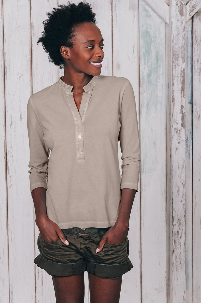 Banded Collar Polo Shirt - Corda - Polos