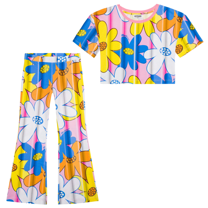 Flared Leggings & Cropped T-Shirt Set