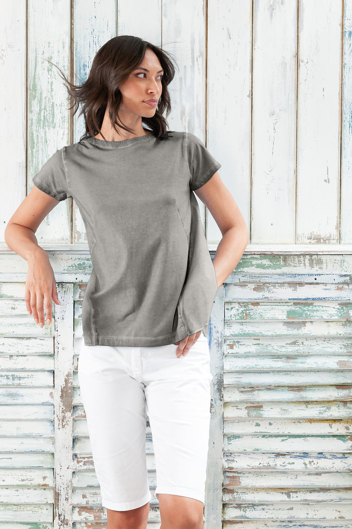 Flashback T-Shirt - Women's Stretchy Cotton T-Shirt - Dolphin