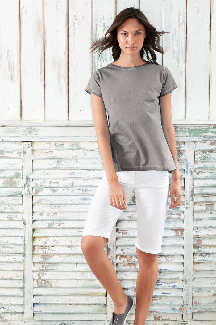 Flashback T-Shirt - Women's Stretchy Cotton T-Shirt - Dolphin