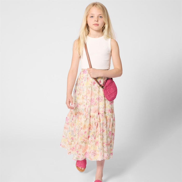 Floral Print Long Skirt