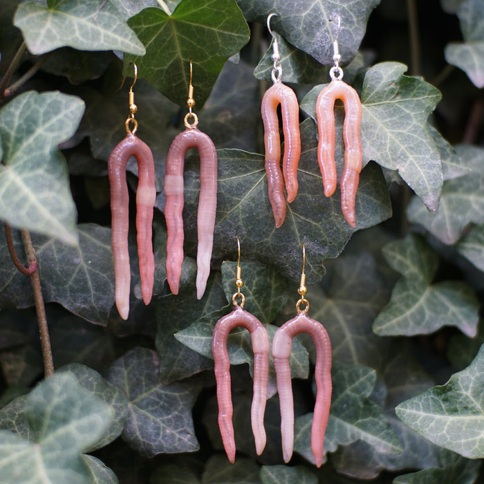 Folded Worm Earrings