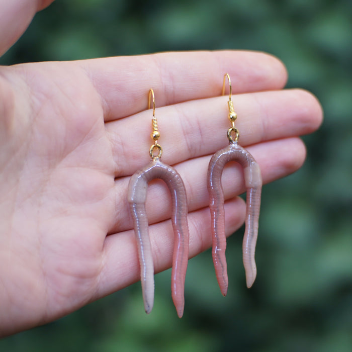 Folded Worm Earrings