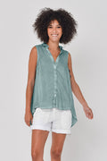 Folly Sleeveless Blouse in Shark - Shirts